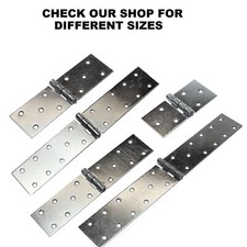 Heavy Duty Backflap Strap Hinge Tee Door Gate Box Shed Galvanised SILVER 1pcs