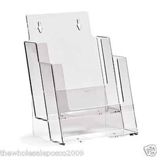 Leaflet Holder A5 2 Pockets 2 Tier Clear  Wall Mounting or Counter Standing
