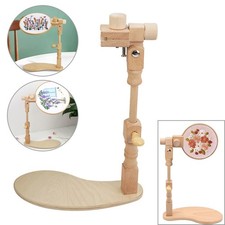 Cross Stitch Rack Needlework Stand Lap Table Wooden Embroidery Hoop Frame Sewing