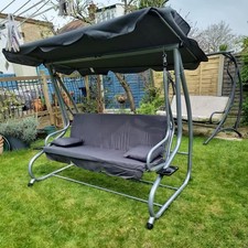 Grey 3 Seater Garden Swing