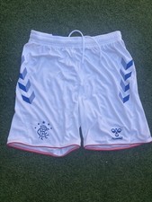 Official Glasgow Rangers FC Adults Home Retro 19/20 Hummel Shorts Size Large