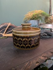 Hornsea Heirloom Brown Lidded Storage Jar 1972 – 9cm x 12cm Vintage Canister