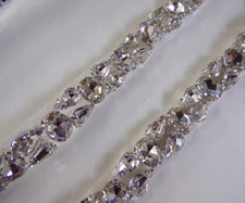 Diamante Stones Trim Iron On