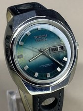 Beautiful Vintage jumbo big size Ricoh Automatic blue dial Watch Japan Made