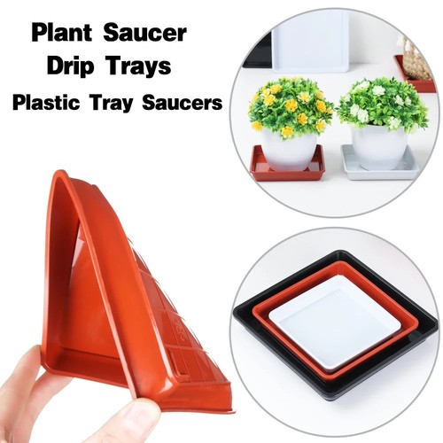 Plastic square plant pot - plastic,