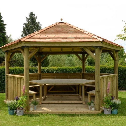 Hexagonal wooden garden - hexagonal,