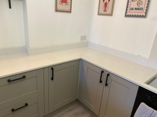 Snow white quartz - white, kitchen