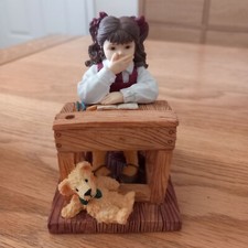 Vintage The Leonardo Collection 'Schooldays' Girl Sitting At Desk Figure: V Rare