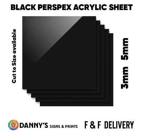 Black perspex acrylic sheet - black,
