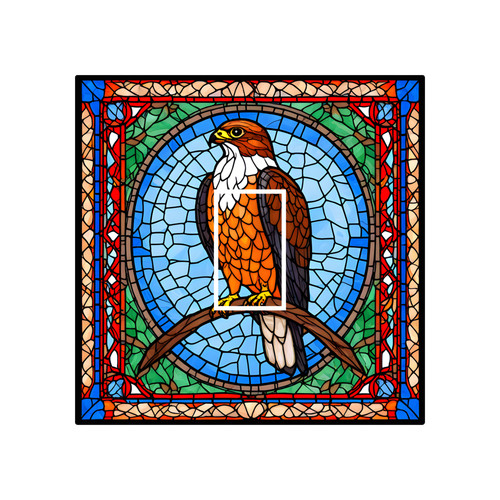 Cute falcon bird - bird, stained