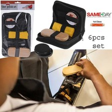 SHOE POLISH CLEANING CARE KIT GIFT SET WITH POLISH BRUSH TRAVEL CASE