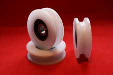 45mm Nylon Pulley Wheel with Ball Bearings Various Groove Size Precisely Turned.