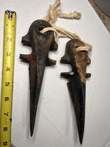 Pair vintage cast iron sickle - cast,