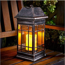 Solar LED Garden Lantern Light Hanging Outdoor Lighting Candle Decor Waterproof