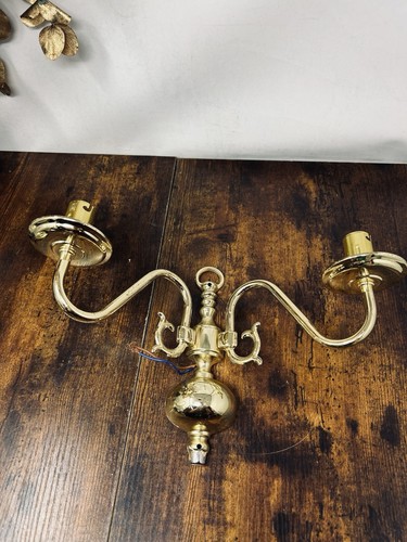 Vintage brass wall sconce - brass,