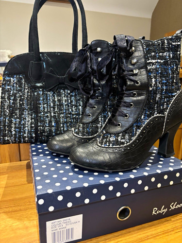 Ruby shoo black tweed faux - black,