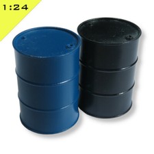 2x 3D Printed OIL DRUMS 1:24 scale Model Miniature Diorama Scenery