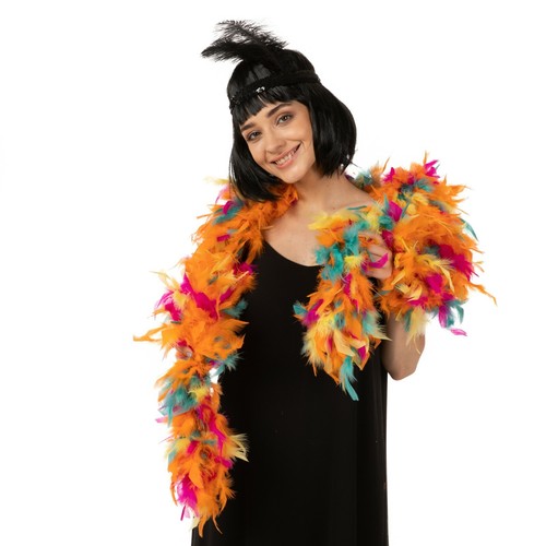 Rainbow feather boa - -, fancy