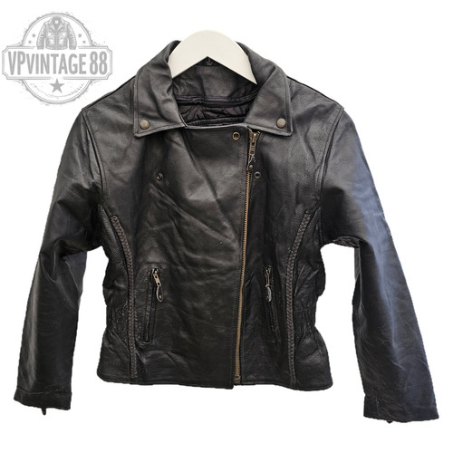 Vintage leather black biker - leather,
