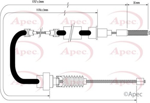 Apec rear brake cable for - brake,