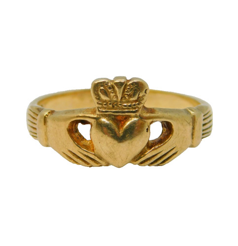 9ct yellow gold claddagh irish - yellow,
