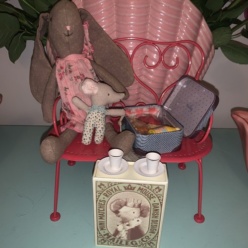 Maileg bunny red metal - red,