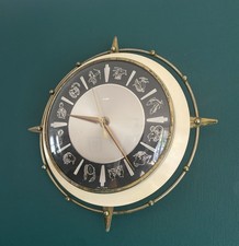 Vintage 28cm Metamec Wall Clock Zodiac Star signs Starburst Retro Mid Century