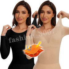 Women Ultrathin Thermal Underwear Baselayer Top Crew Neck Long Sleeve T Shirt