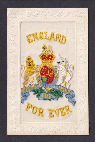 Ww1 embroidered silk postcard - embroidered,