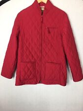 Woman’s John Partridge Red Quilted Jacket Pockets Lined Country Outdoors Size XS