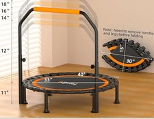 40" folding mini trampoline load 150KG indoor exercise rebounder with handle