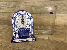 Delfs Blue Holland DUTCH AMSTERDAM Handmade Mantel Clock BNIB Souvenir