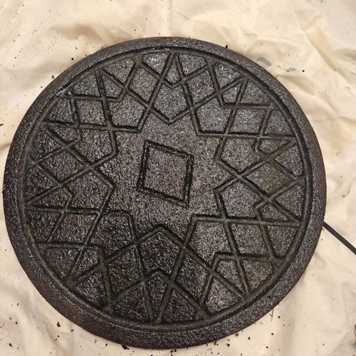 Cast iron round coal - iron, hole