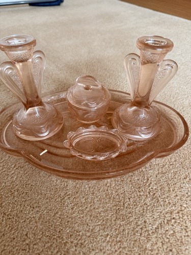Vintage pink glass dressing - vintage,