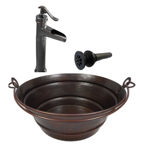 Round copper bucket - 15",