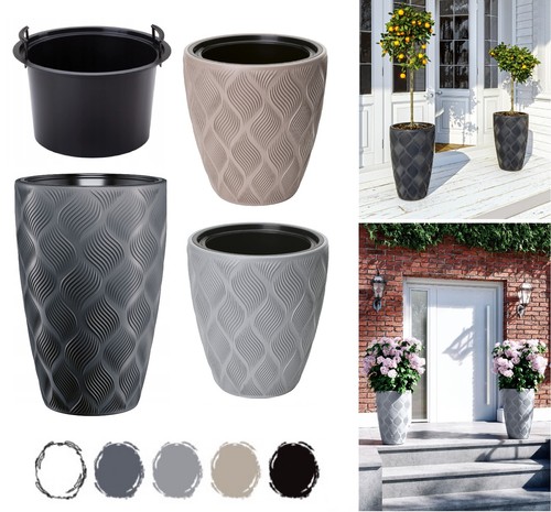 Round tall plant pot - plant,