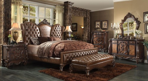 Chesterfield leather bed - bed, beds