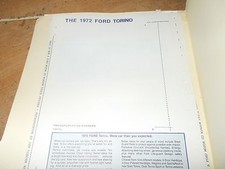 1972 FORD TORINO GRAN TORINO SPORT RANCHERO BLANK REPRODUCTION WINDOW STICKER