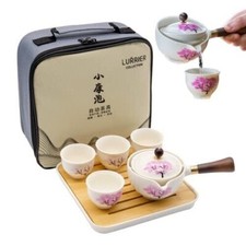 Magic Teapot Travel Set with 360° Rotation Teapot and Infuser 4 Cups (Sakura)