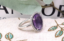 ❤️Genuine Pandora Retired Glamorous Legacy Amethyst Ring S925 ALE Size 48❤️