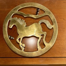 BRASS - horse trivet - pan /