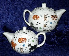 Cat teapot cats kittens design 2 cup or 6 cup porcelain teapot or milk sugar