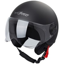 Demi Jet Helmet Moped Motorbike Scooter Visor SonicMoto Black Matt