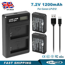 2x LP-E12 Battery +Charger For Canon EOS M10 M50 100D M200 PowerShot SX70 SL1
