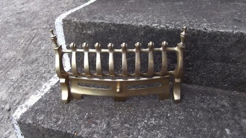 Vintage solid brass fire - solid, grate