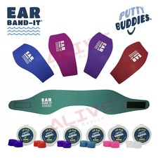 Original EAR BAND-IT Swimming Bathe Surf HEADBAND & PUTTY BUDDIES Earplugs