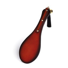 Vintage Cowhide LEATHER TAWSE Soft ROUND Paddle with Bell Tassel Pendant(cane)