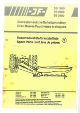 JF Disc Mower SB1600 SB2000 SB2400 Parts Manual