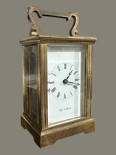 MAPPIN & WEBB Brass Carriage Mantel Clock Timepiece Working