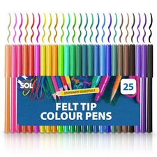 25 Felt Tip Pens Set Fine